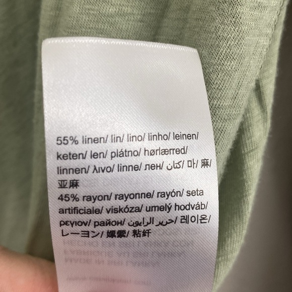 Calvin Klein Jeans Linen Blend Long Sleeve Light Green Shirt Size XL - Picture 7 of 7